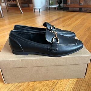 Steve Madden Black Leather Carrine Loafers